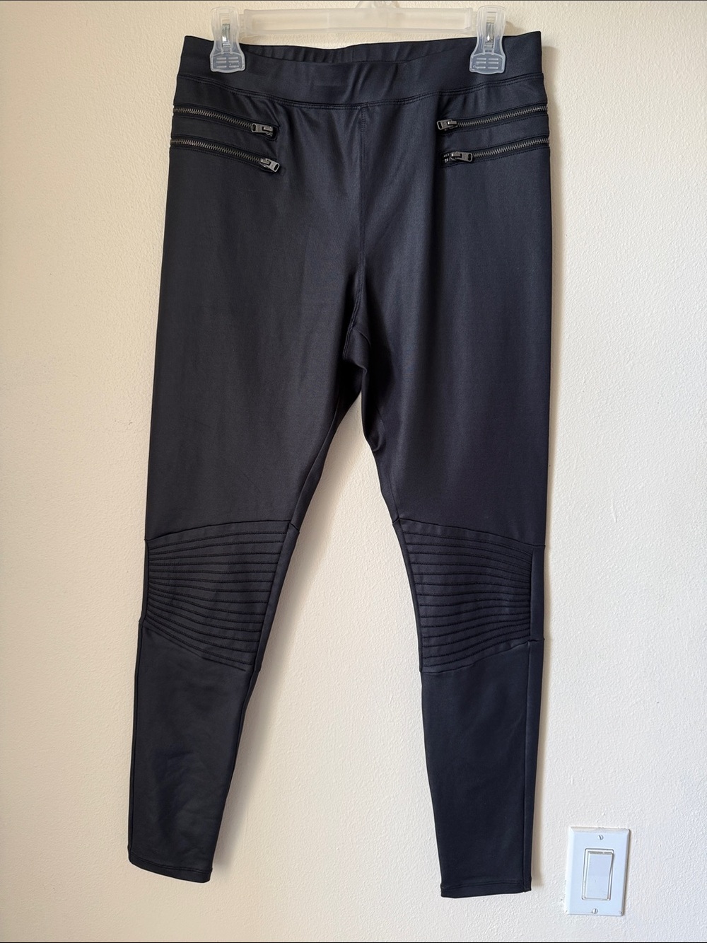 Express Black Moto Leggings with Zipper Detail